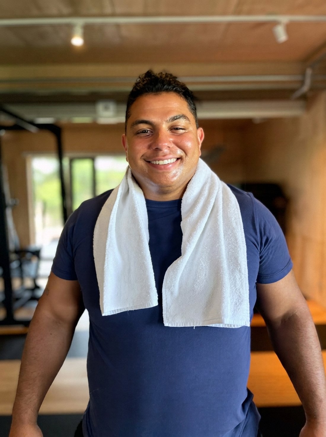 Young man after a home workout