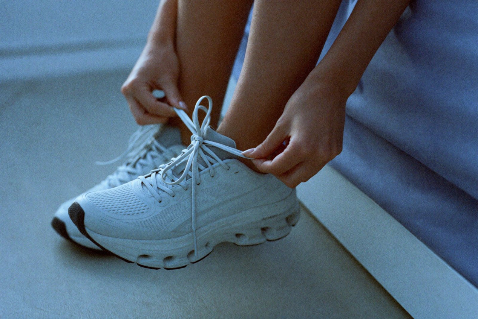 Lacing up in the morning